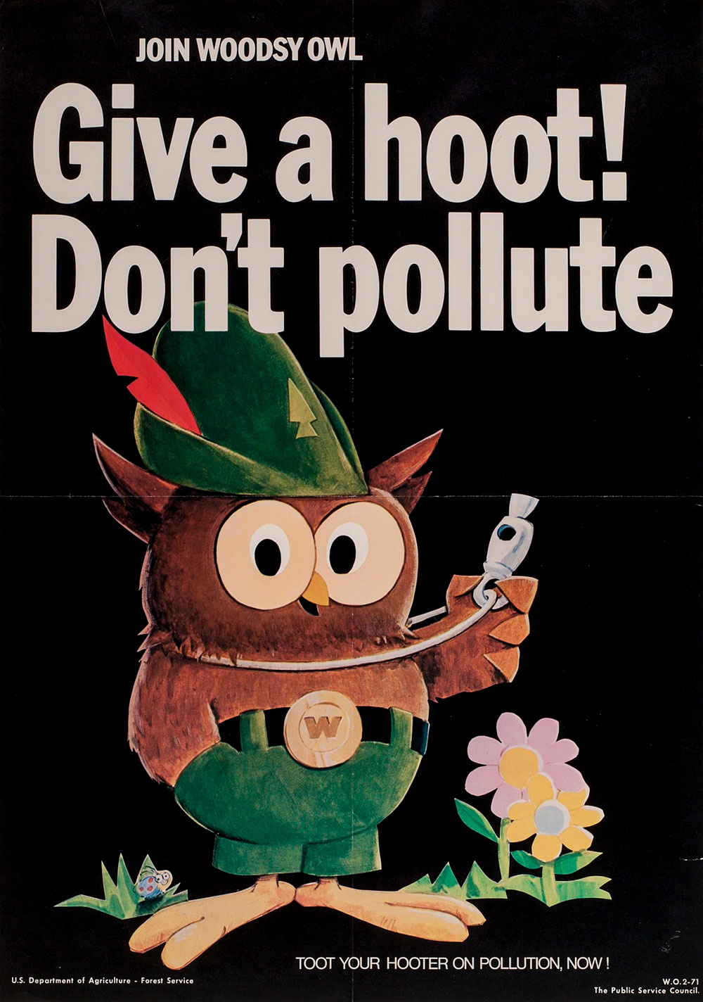 Give a Hoot, Don't Pollute poster