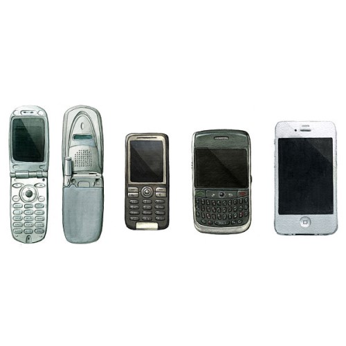 photo of different types of cell phones