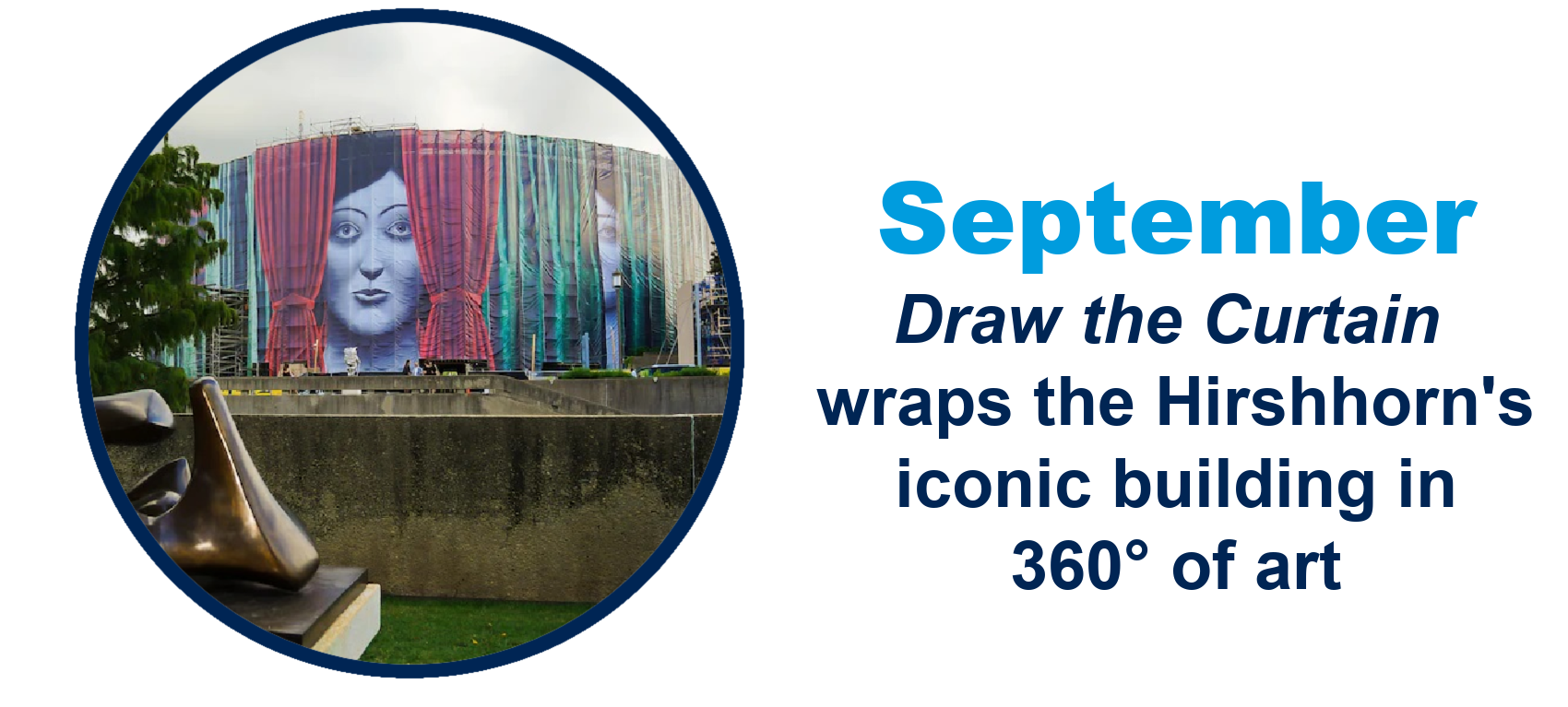 Draw the Curtain wraps the Hirshhorn's iconic building in art